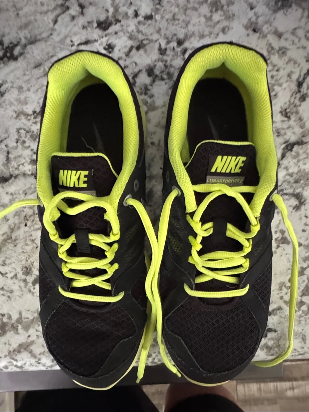 Nike Black & Neon Yellow Athletic Running Shoes